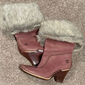 Timberland Women's Brown Fur-Lined Boots
